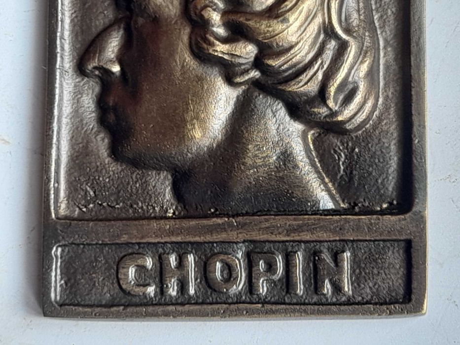 Plakieta Fryderyk Chopin, mosiądz 10,5 cm