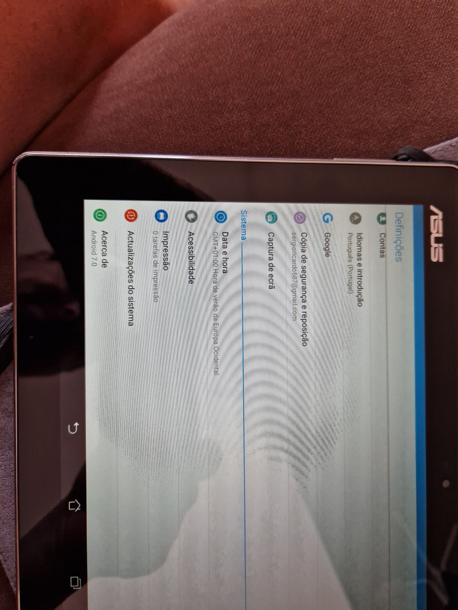 Tablete asus versão Android