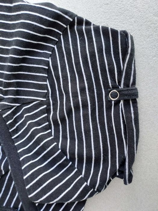 Koszulka, t-shirt, RESERVED czarny w paseczki– Rozmiar L InPost