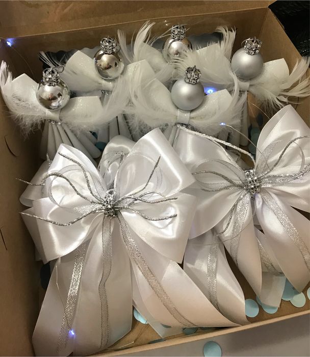 Ялинкові прикраси,ангели,бантики,банти на ялинку,на елку,подарунок