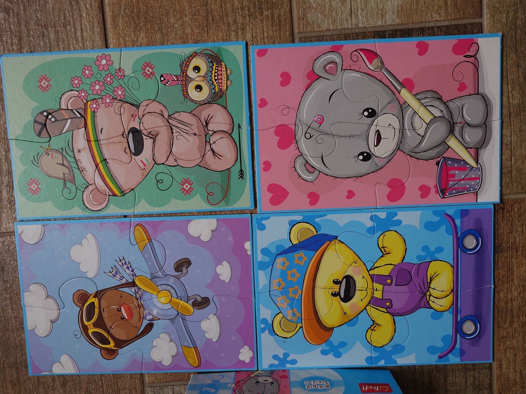 Puzzle trefl 2+ misie po 4 puzzle