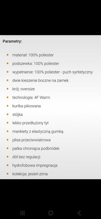 Kurtka ocieplona 4f xs