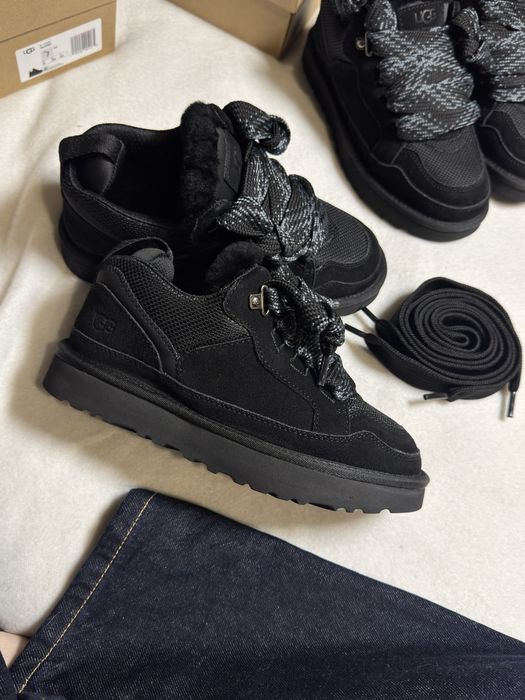 36-41‼️ Дуті Ugg Lowmel Sneaker Black угг ловмел чорні широкі шнурки