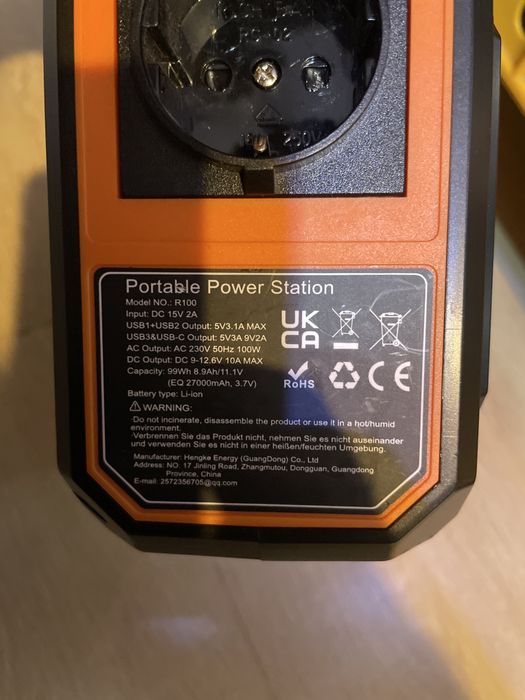 Przenośna Stacja Zasilania 300w 80.000mAh AC 230V, DC 12V, USB-C