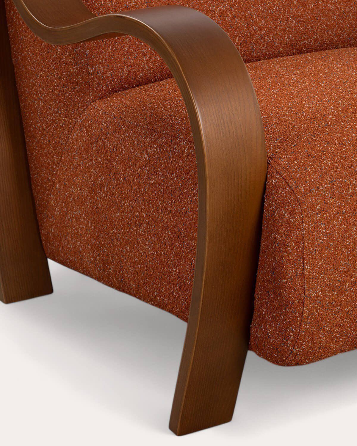 Poltrona de Madeira e Tecido Curved
