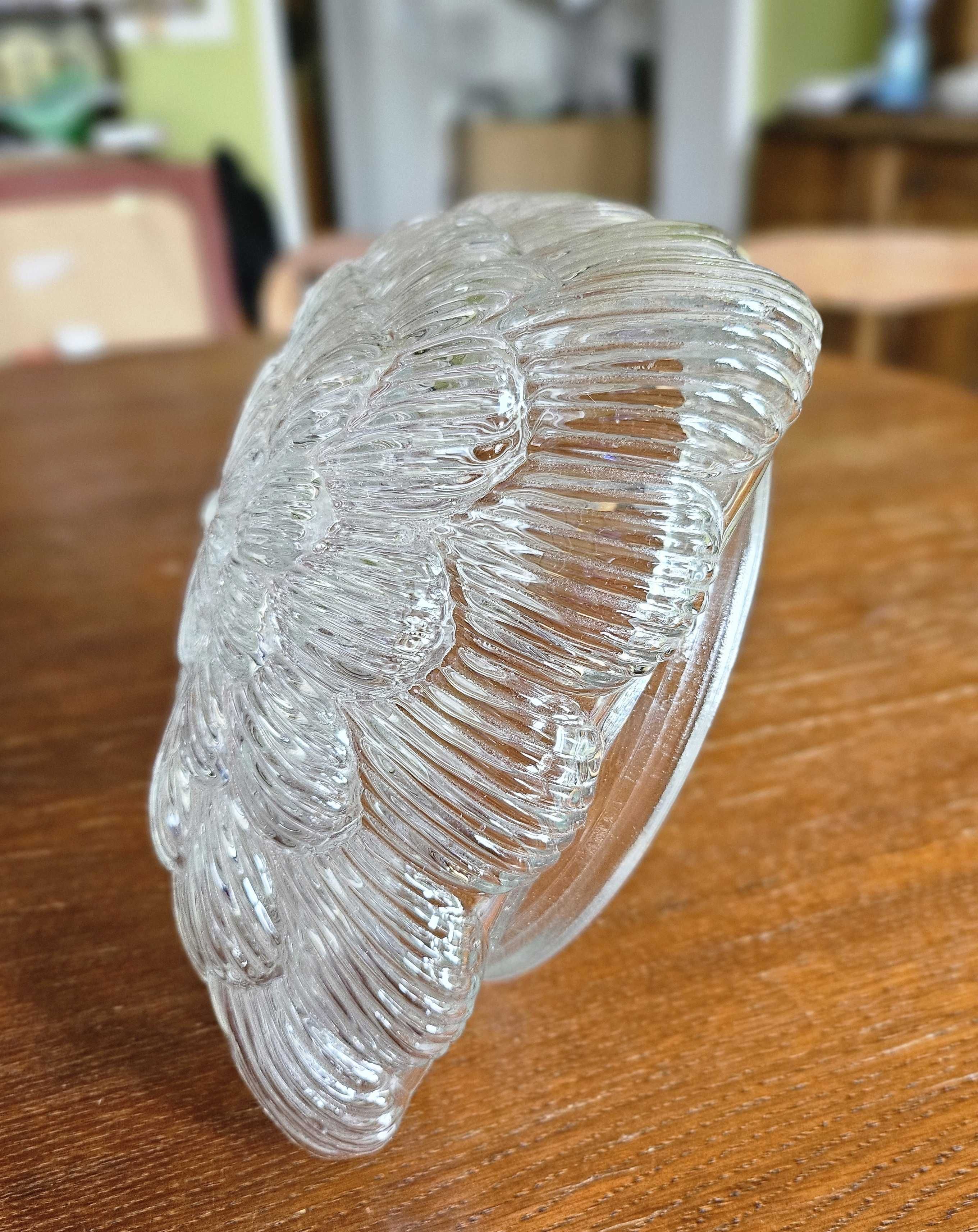PIĘKNY Plafon lampa lata 60- 70 szkło prasowane, klosz lampa kinkiet