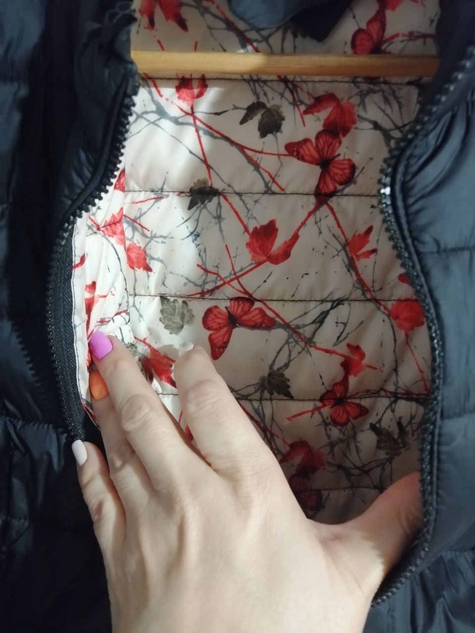 Kurtka wiosenno-jesienna z piękną podszewką