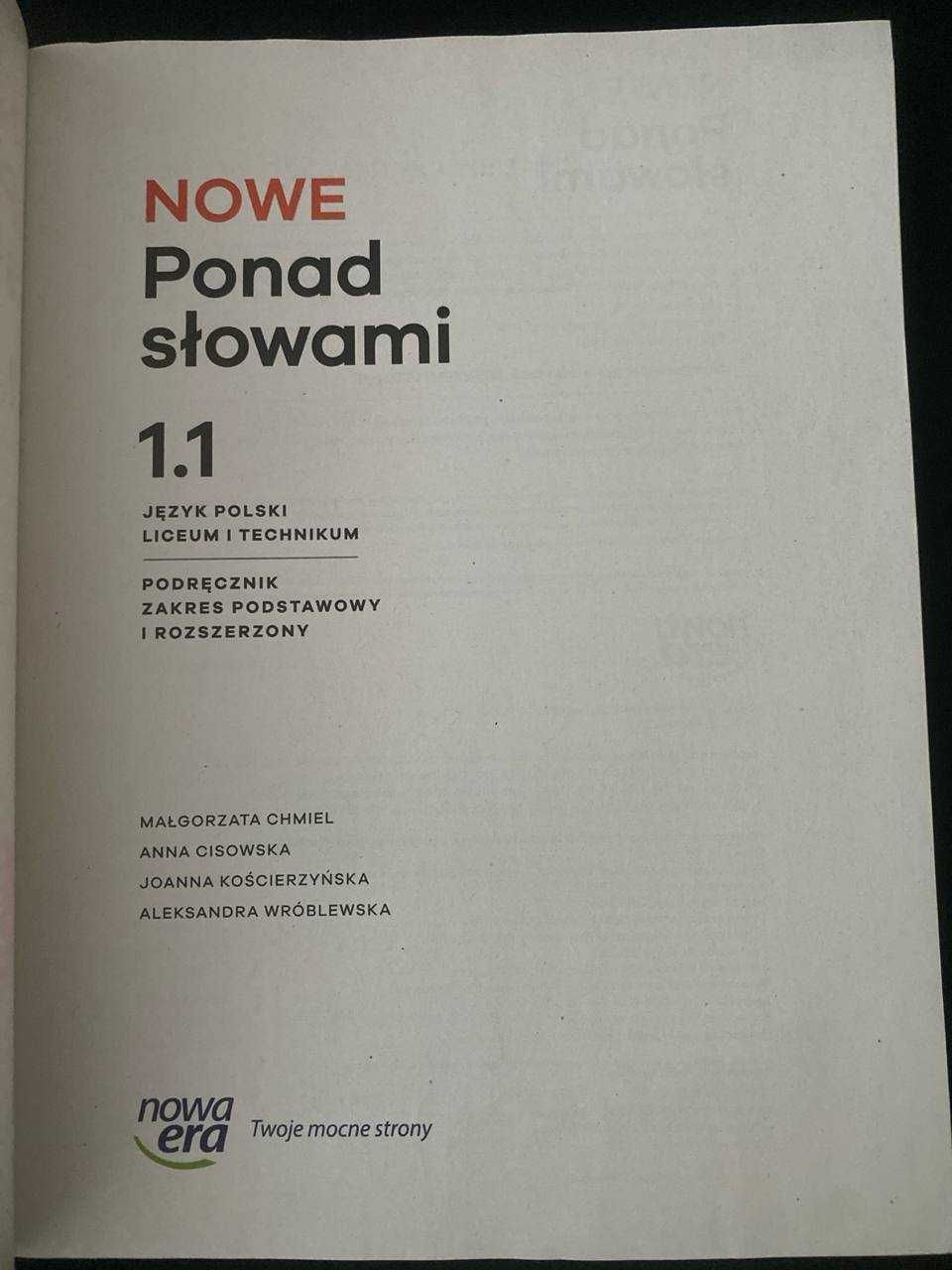 Ponad słowami 1.1. Język polski. Liceum. Edycja 2024.