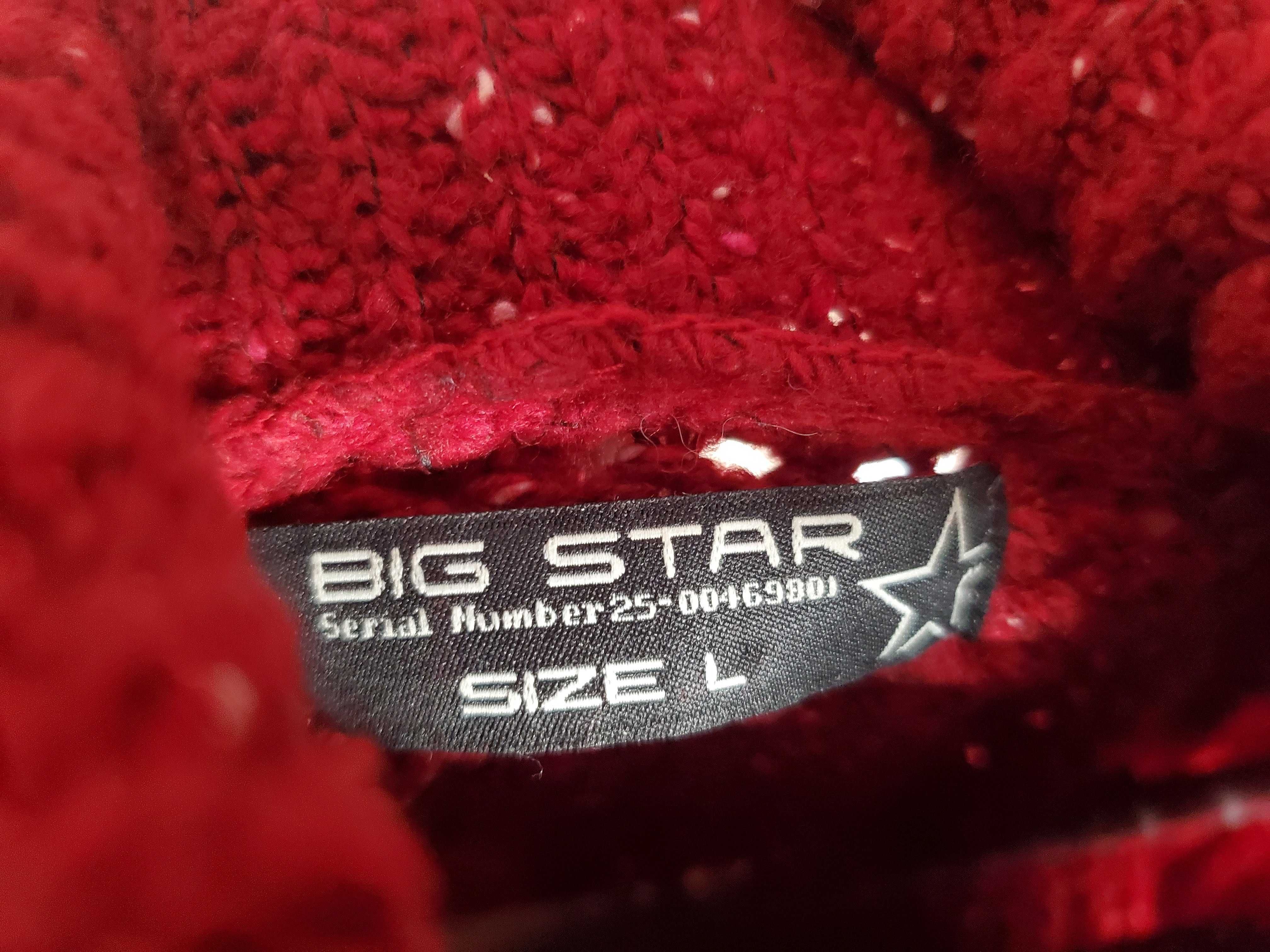 sweter BigStar czerwony rozm L golf