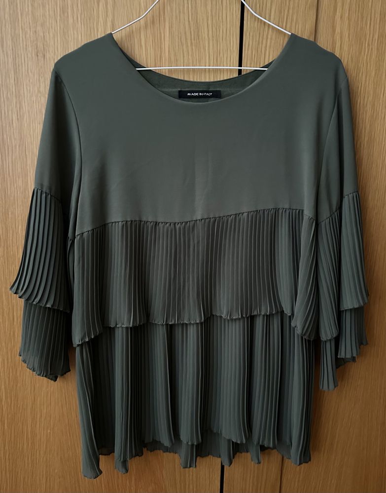 Blusa Plissada Verde Seco - Tam S/M