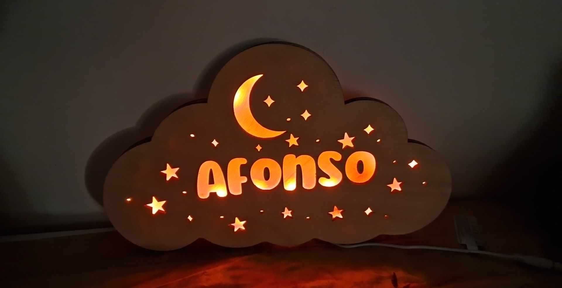 Candeeiro personalizado com nome (Afonso)