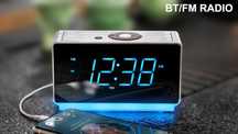 Budzik radio z głośnikami Bluetooth, cyfrowe radio FM