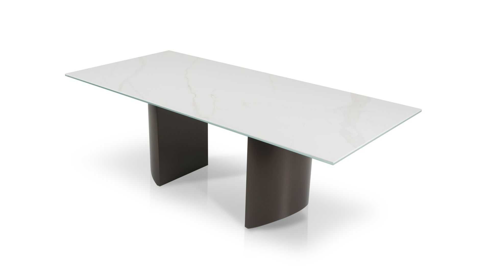 Stół COSIMA blat ze spieku kwarcowego, podstawa brąz 280 cm x 120 cm