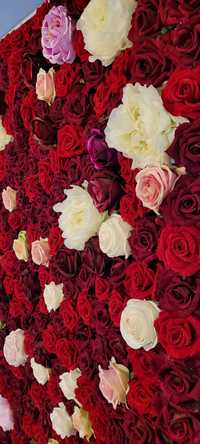 Ścianka kwiatowa różana American Dream róże urodziny ślub restauracja