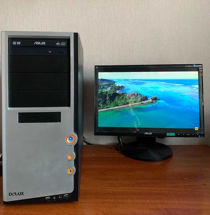 Системний блок Delux + Монітор Asus 19" для навчання та офісної роботи