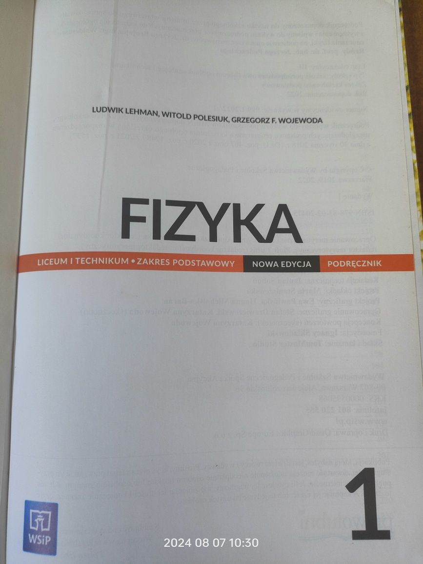 Fizyka kl.1 podręcznik do liceum i technikum