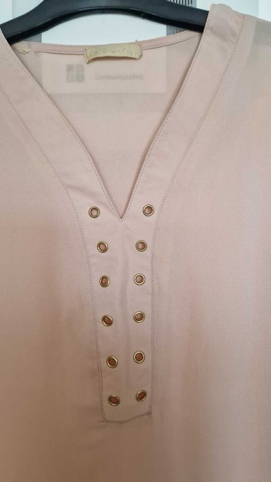 Blusa coral leve, tamanho S/M, manga comprida