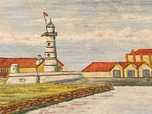 Quadro pintado à mão do "Forte da Barra"