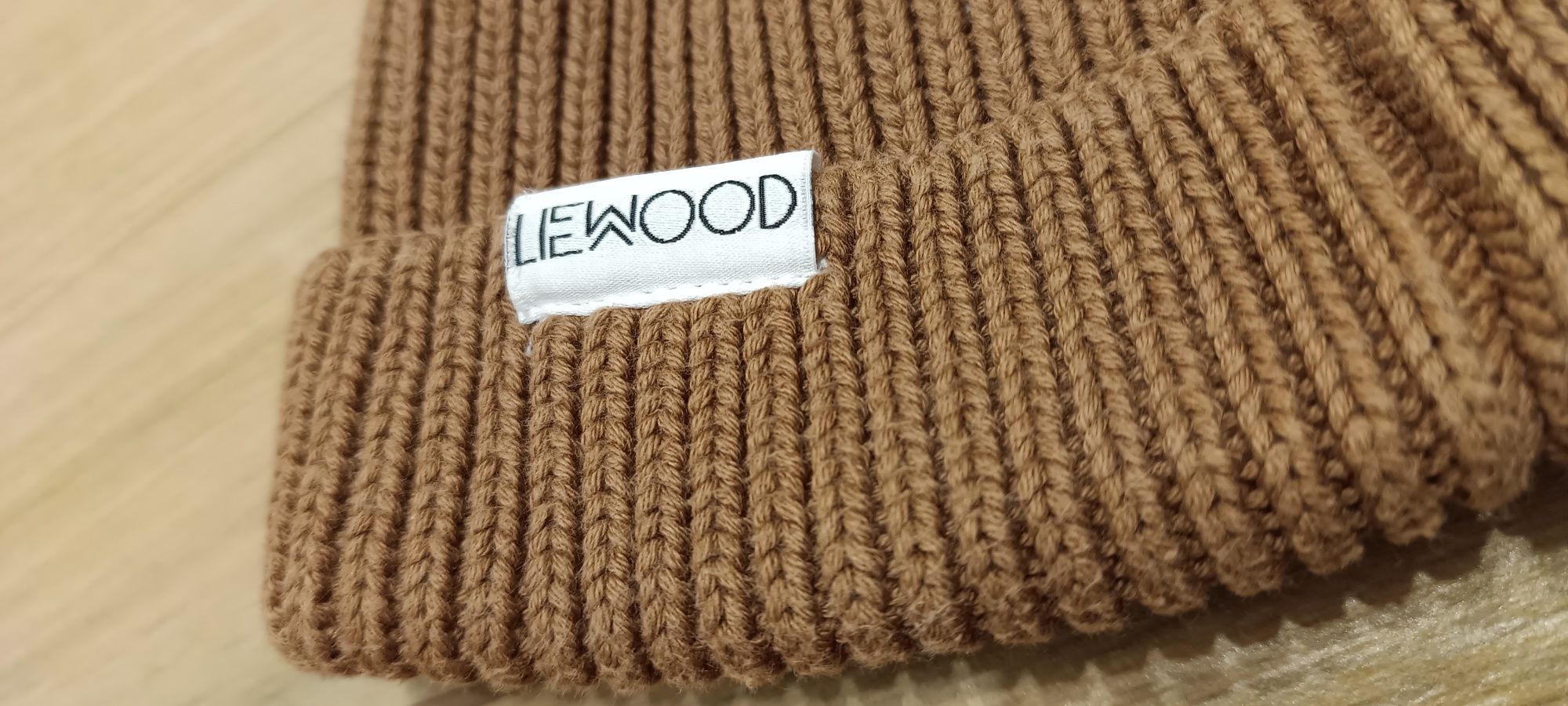 Liewood 80 86 92 czapka duńska chłopięca beanie, zwykła misiu brąz