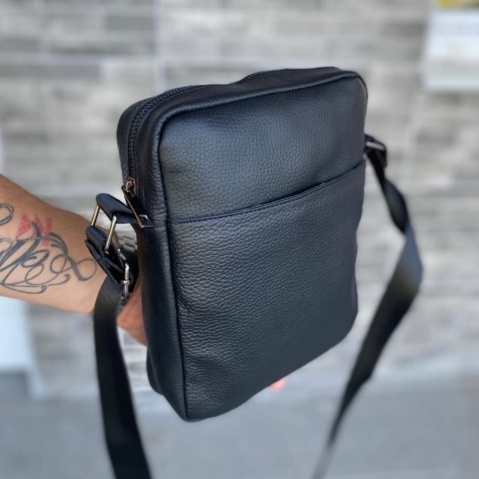 Шкіряна чоловіча сумка месенджер через плече кожа Лондон