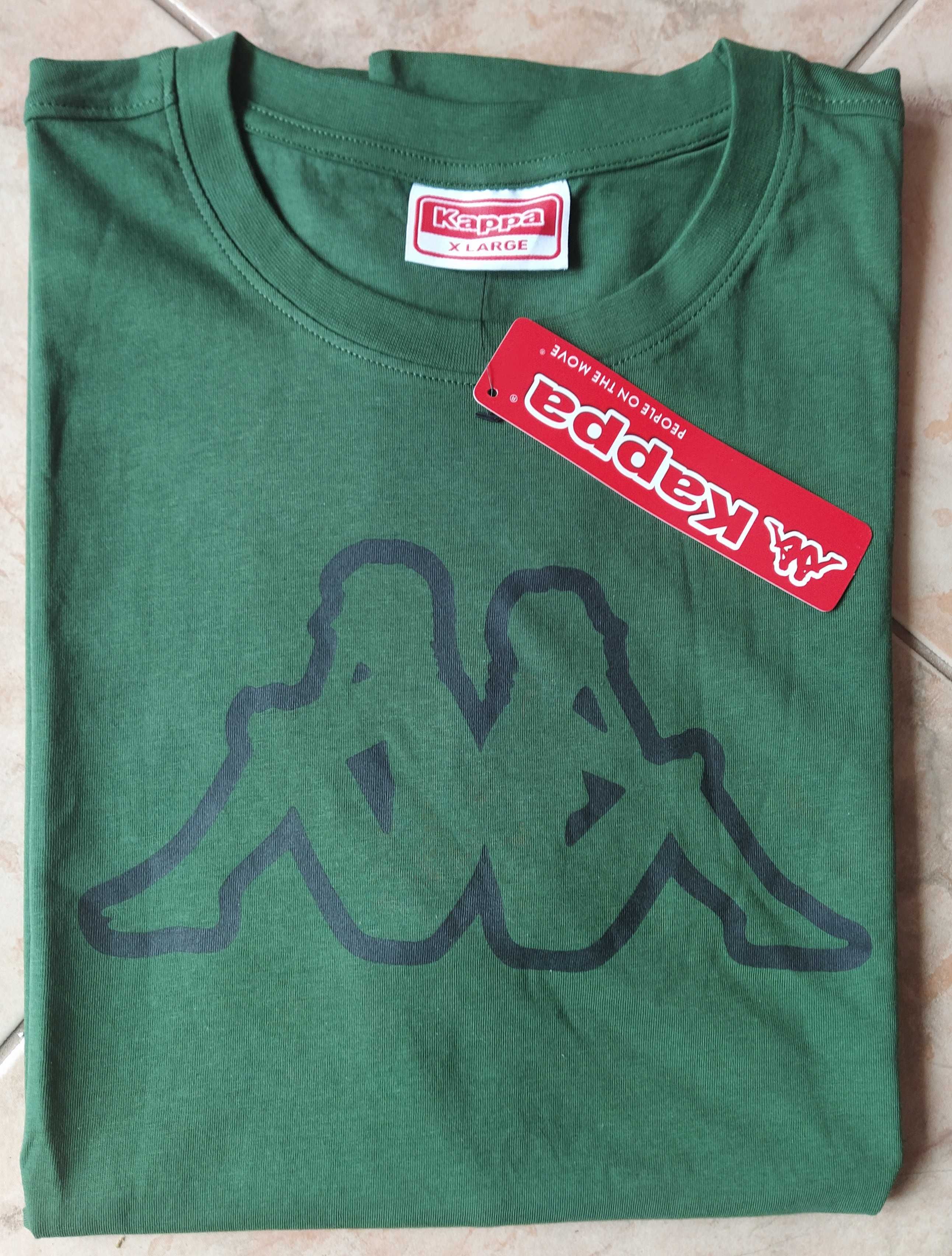 Koszulka T-shirt męski zielony Kappa L, XL - nowa 100% bawełna