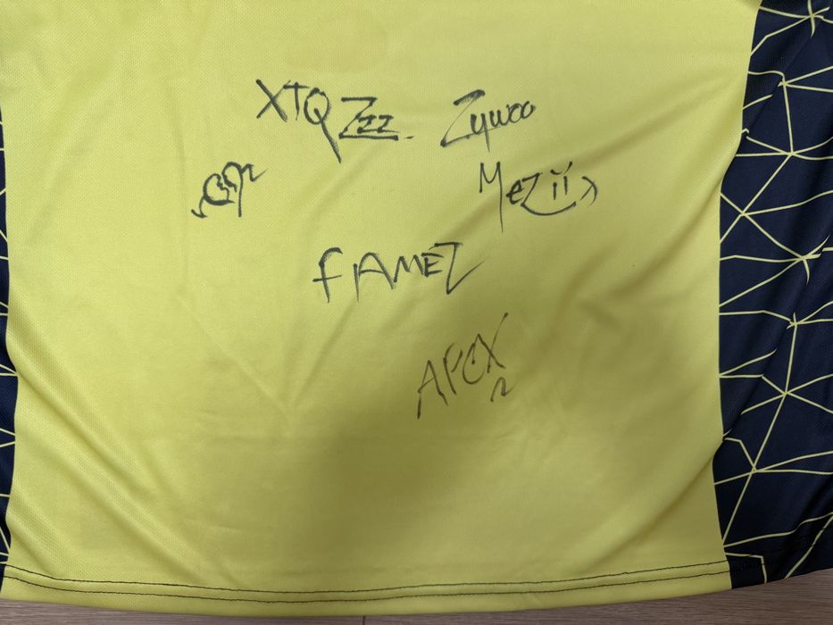 Футболка з оригінальними підписами команди cs 2 Team Vitality