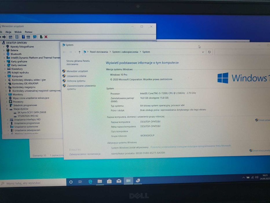 Dell Vostro 5568 15,6" Core i5-7200U/16GB Ram/256 SSD/320 HDD/Win10