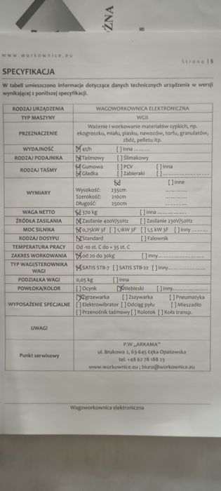 Workownica do węgla, pelletu, brykietu itd. ze zgrzewarką