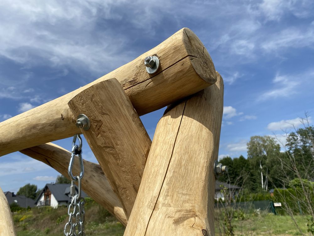 Huśtawka ogrodowa dębowa solidna