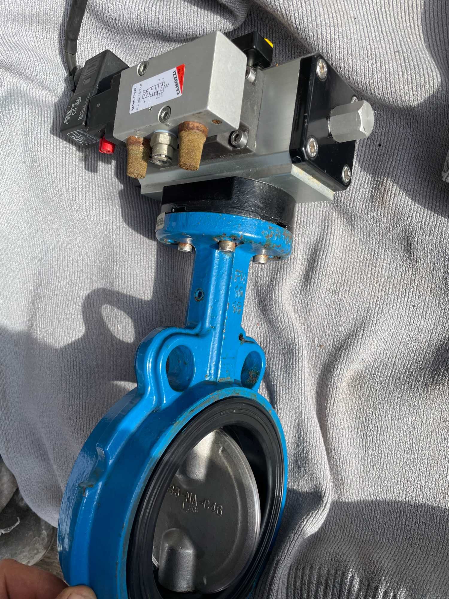Дисковый затвор OMAL v376xn72 + пневмоцилиндр da45 f03-f05