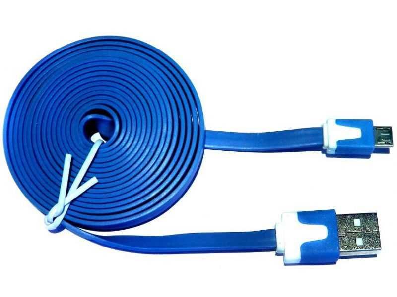 [Novo] Cabos micro-USB 2.0 com 2 metros flat e coloridos