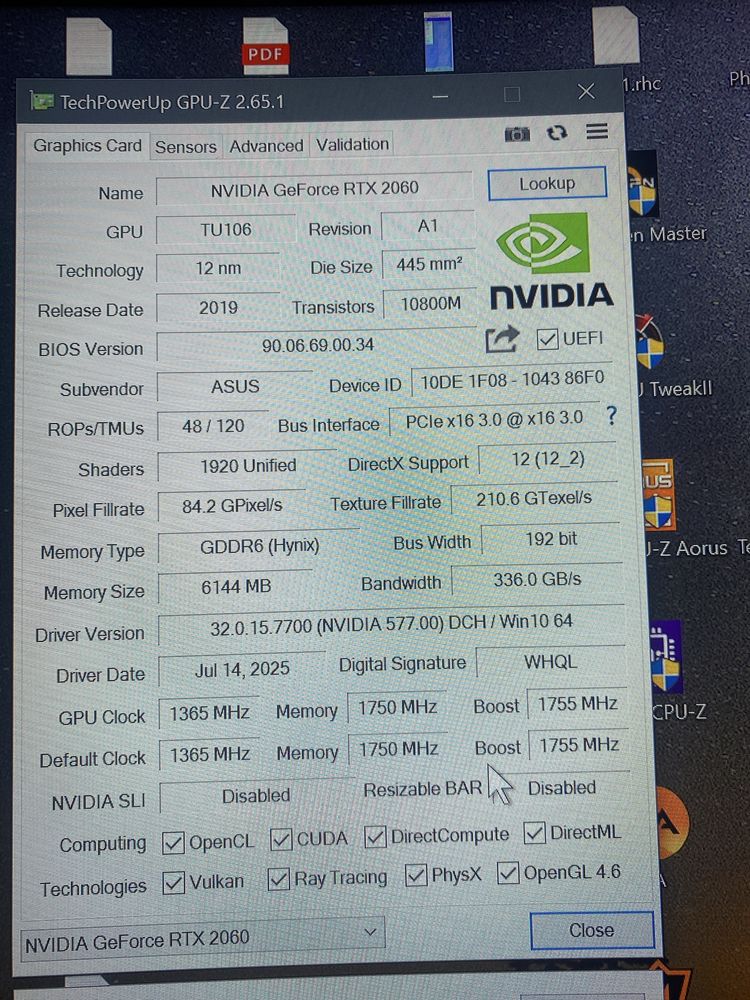Asus GeForce RTX 2060 DUAL OC 6GB EVO DDr6