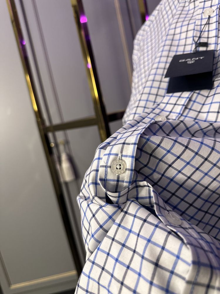 Рубашка gant сорочка чоловіча гант у клітинку бавовна хлопок