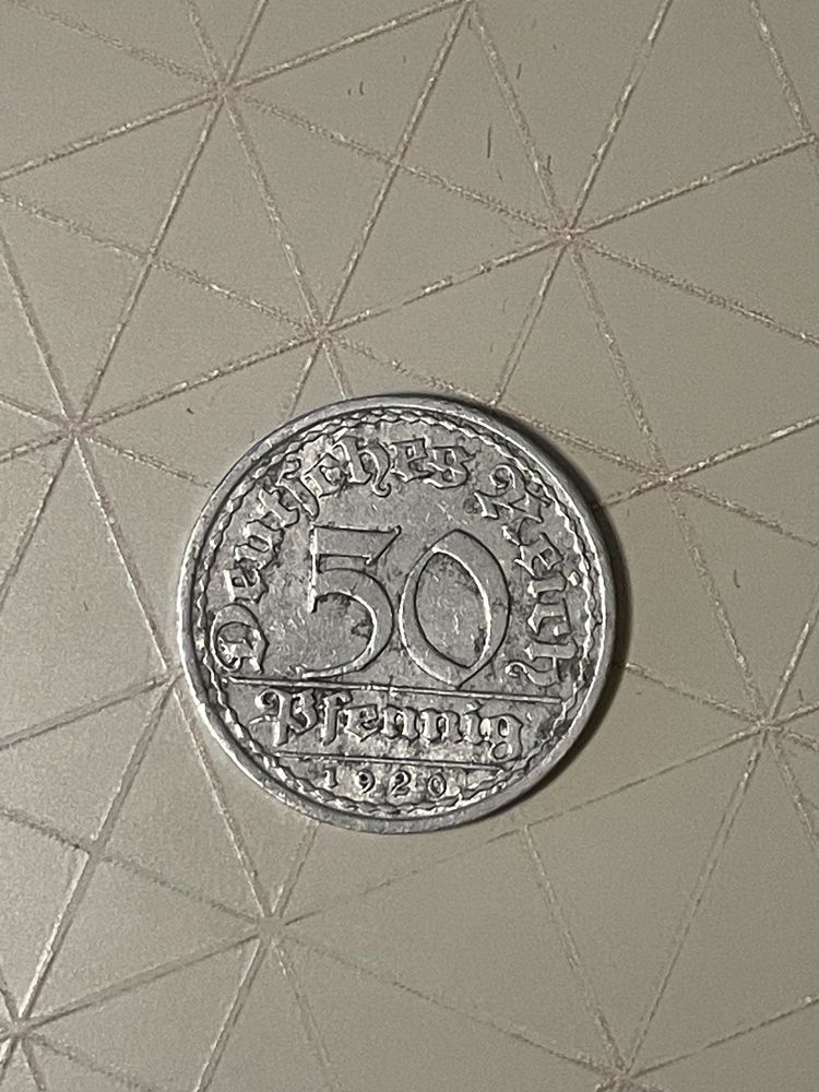 50 reichsfeningów, 1920, znak menniczy "A"