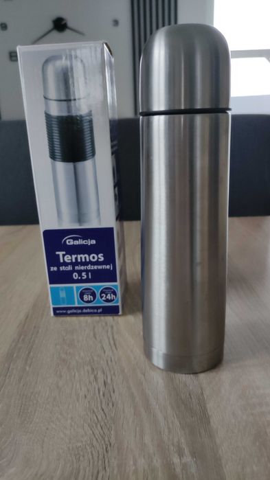 Termos z kubkiem 500 ml nowy stał nierdzewna
