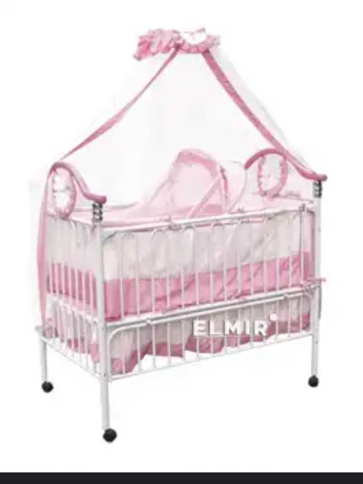 Ліжечко дитяче пеленальний столик металеве трансформер Geoby