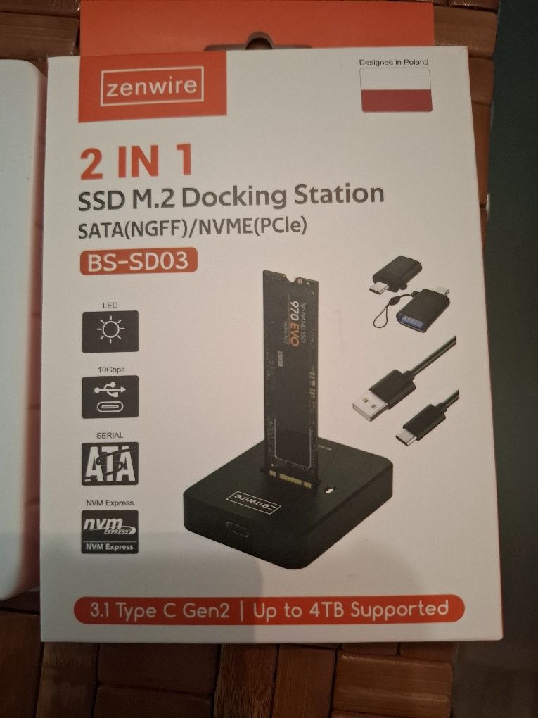 Adapter Czytników Dysków SSD M.2 2w1 SATA NGFF NVME PCIe M2 USB-C USB
