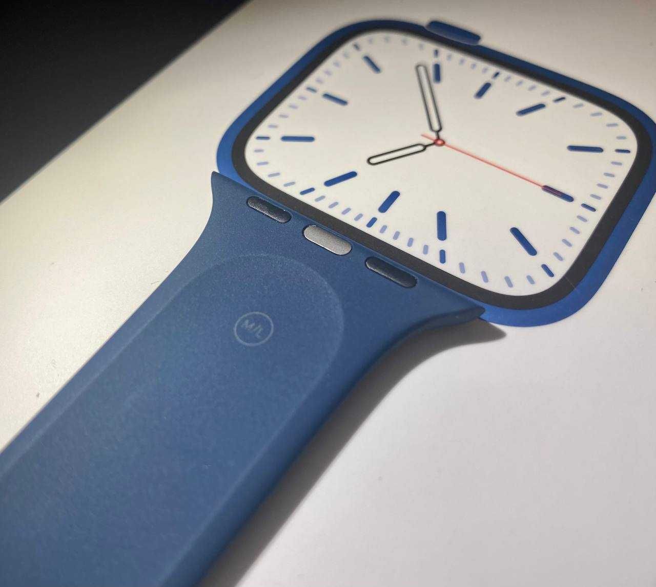 Ремешок для часов Apple Watch 7. Синий. (часть M-L) часть ремешка