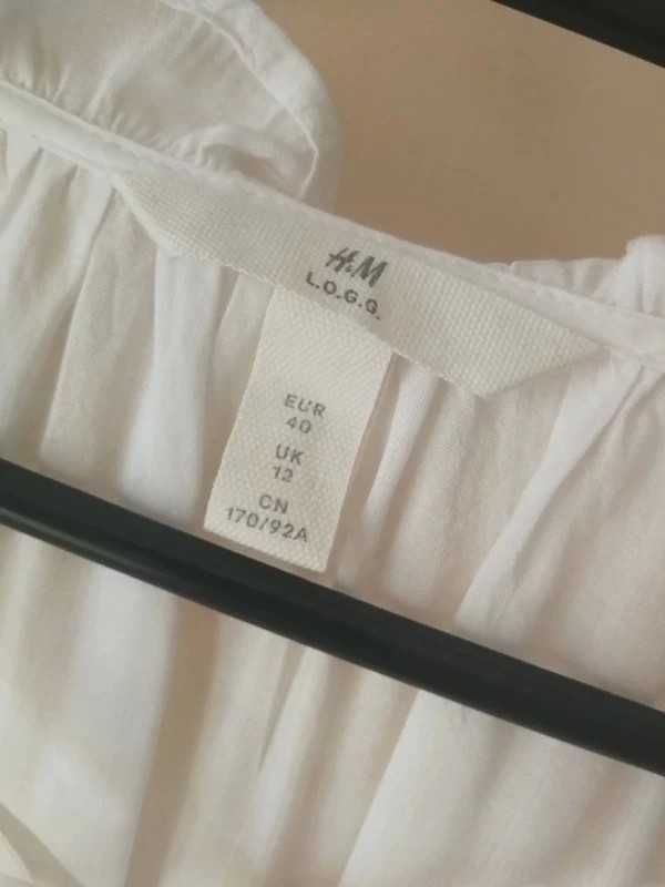 Luźna bluzka z falbankowymi rękawami H&M rozmiar 40