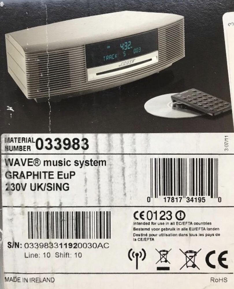 Bose Wave (Rádio/AUX/CD/Despertador