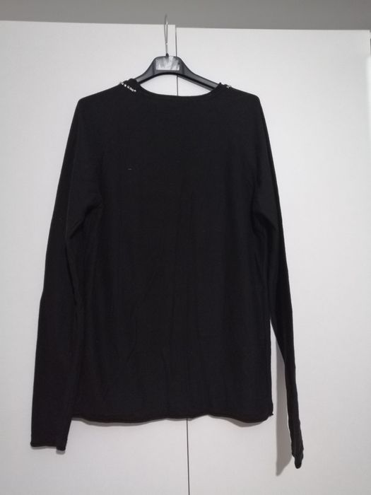 Bluza sweter czarna cyrkonie lateks dqmane s m L