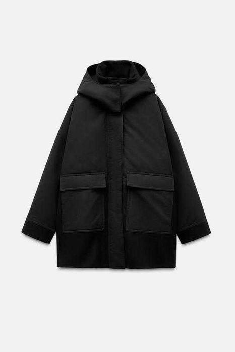 Стильна куртка парка Zara жіноча oversize демисезонна S-M та L-XL