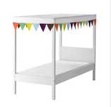 Łóżko Ikea ovre z baldachimem  + materac 70x160 + posciel komplet
