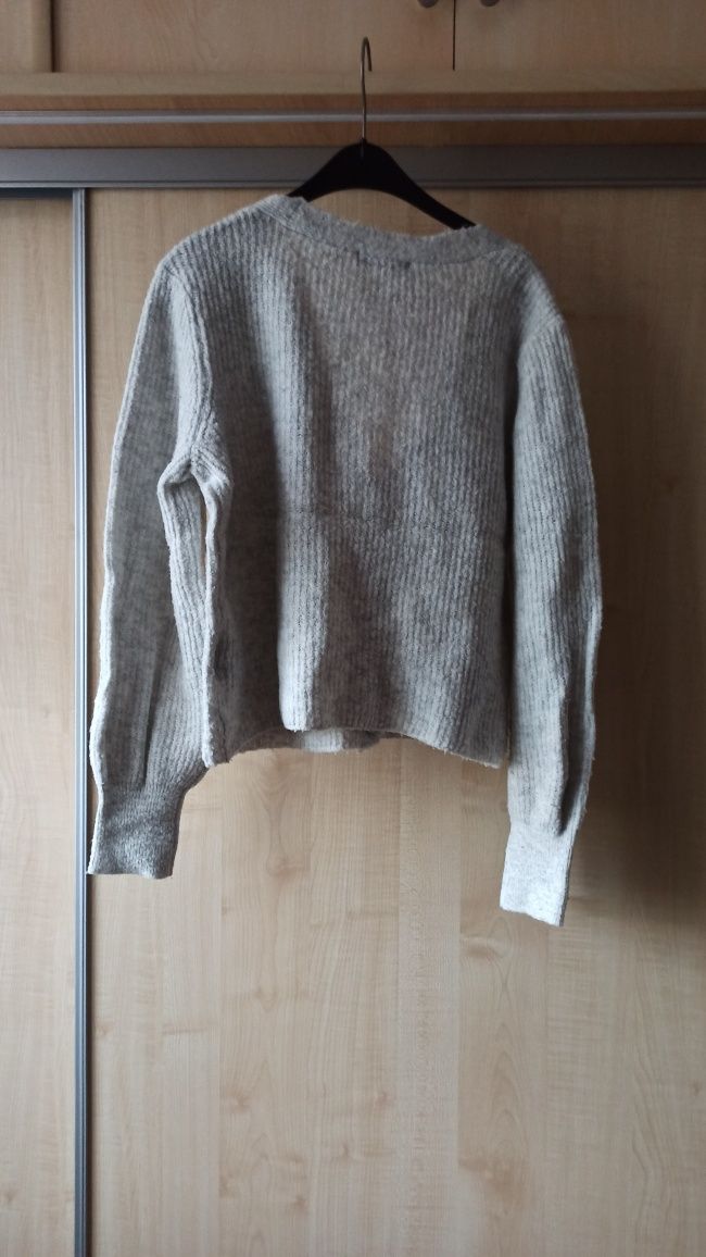 Sweter narzutka jean pascal S szary basic uniwersalny minimalizm