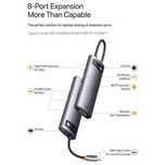 Baseus Hub 8 в 1 4K BS-OH045 MacBook адаптер хаб HDMI VGA android