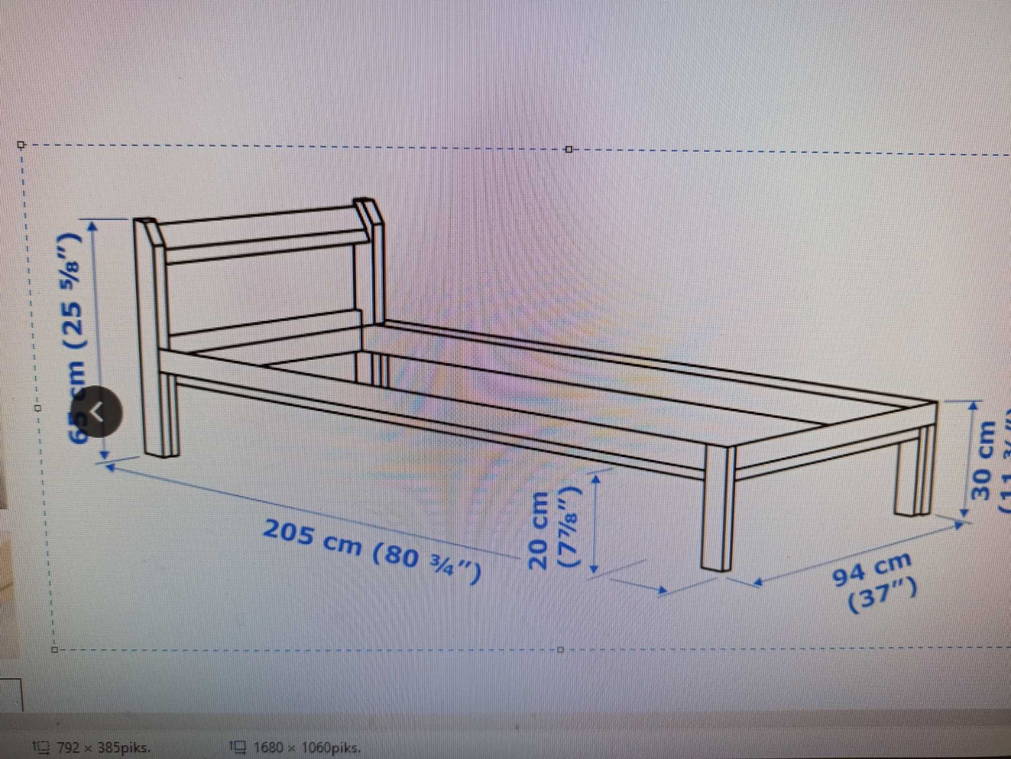 Łóżko pojedyńcze sosnowe z Ikea