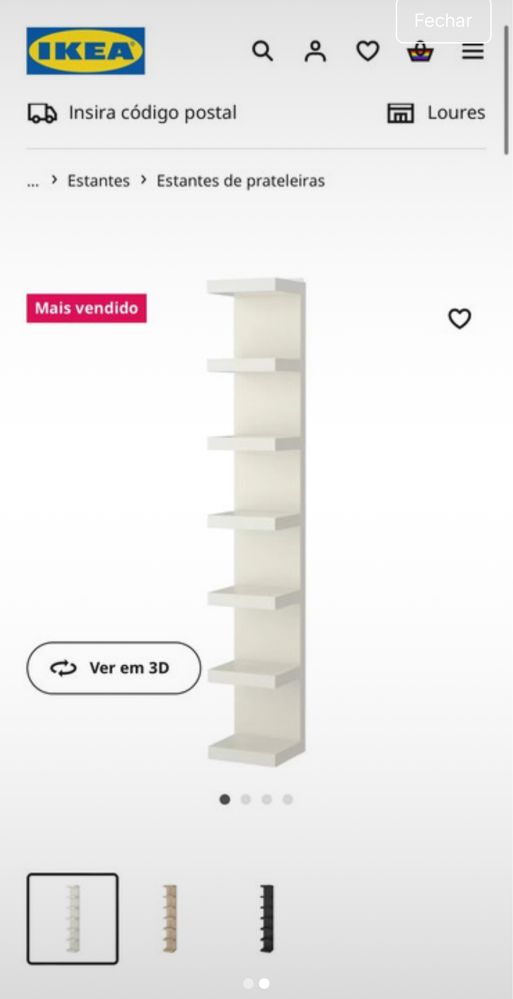 Suportes parede para estante Lack