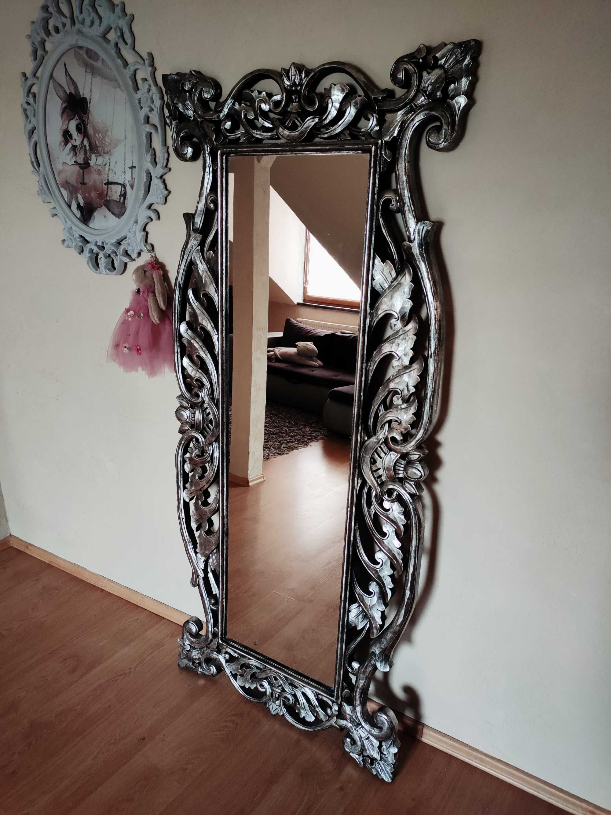 Lustro eleganckie duże rzeźbione