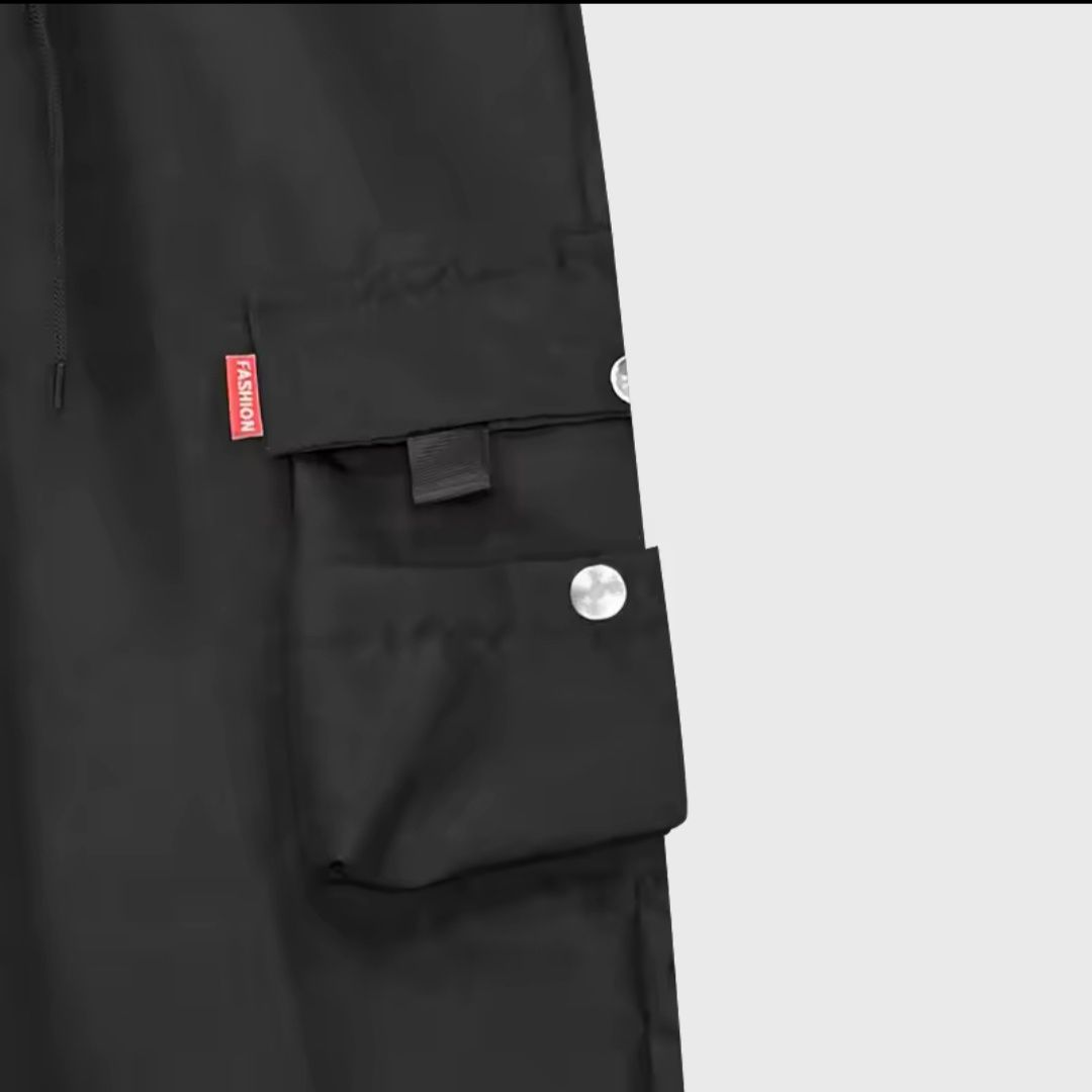 Unisex luźne spodnie bojówki hip hop że sznurkiem M