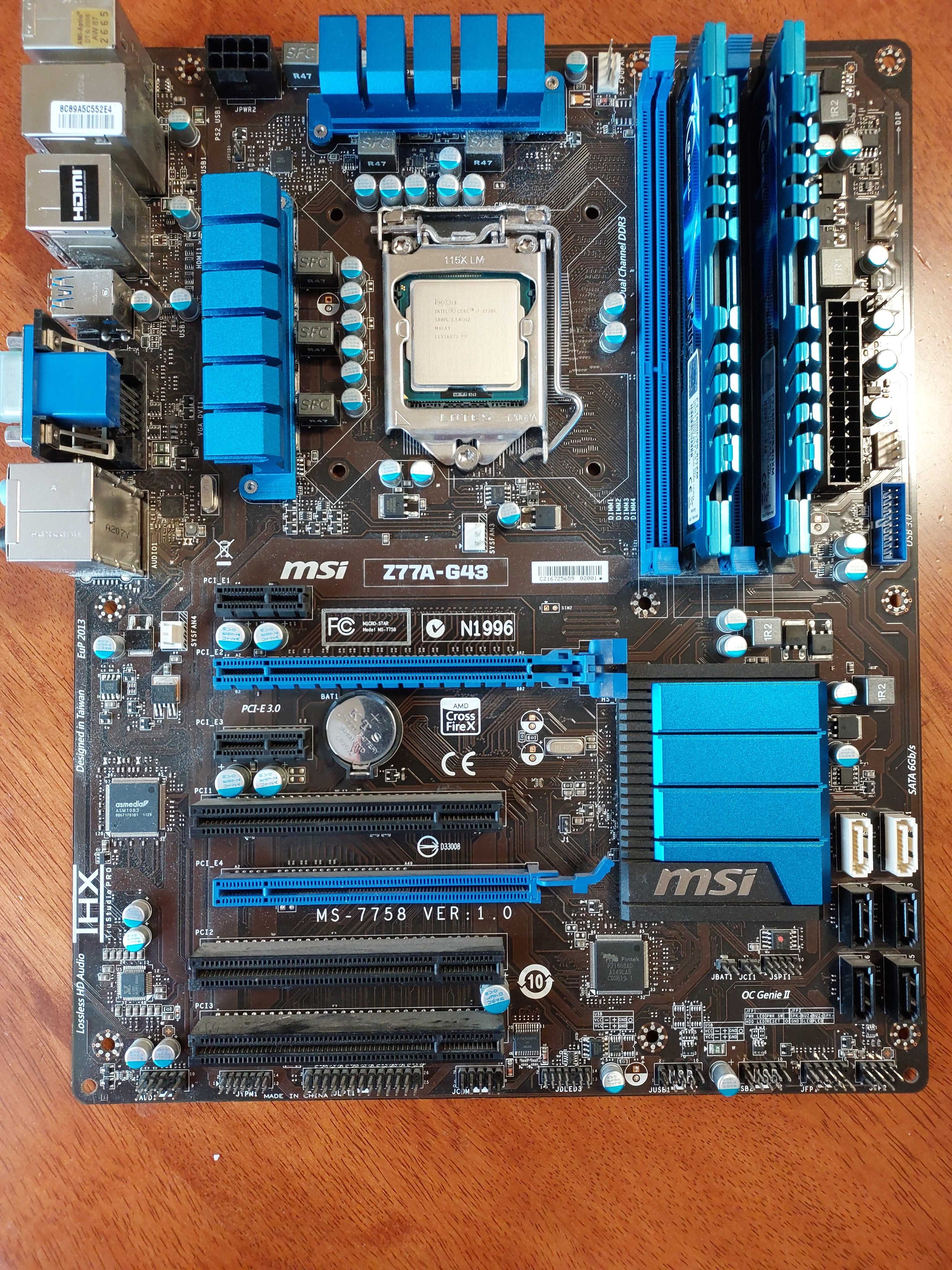 Комплект Intel 3770k + MSI Z77-G43 + G.Skill 16Gb + Arctic Alpine 12